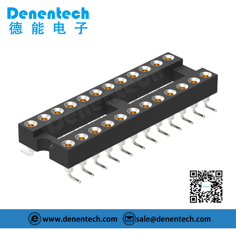 Denentech factory directly supply 2.54MM machined IC socket dual row straight SMT IC connector 